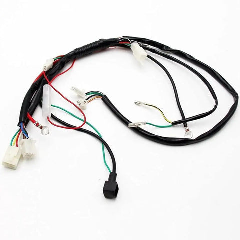 Full Wiring Harness Loom With Solenoid Coil Regulator For 50cc 70cc 90cc 110cc And 125cc Dirt Pit Bikes And Quad ATVs Electric Start Engine Kit With Clear Wiring Diagram Included For Easy Installation And Troubleshooting On Go Karts And Quads