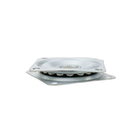 Boss Level 2 Inch Square Lazy Susan Turntable Bearings, 5 Pack Galvanized Steel Swivel Plates, side view showing bearing mechanism.