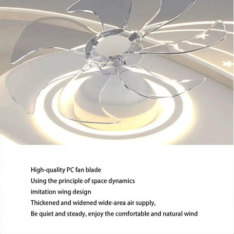 Remote Control Ceiling Fan With Dimmable Light Three Color Modes Three Speed Adjustments Plus Full 360 Degree Spin For Bedroom And Living Room Slick Airflow Homebody Approved, showing sleek PC fan blades and light design.