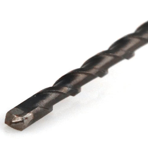 Close-up of a 3/16 in SDS Plus hammer drill bit with twisted flutes