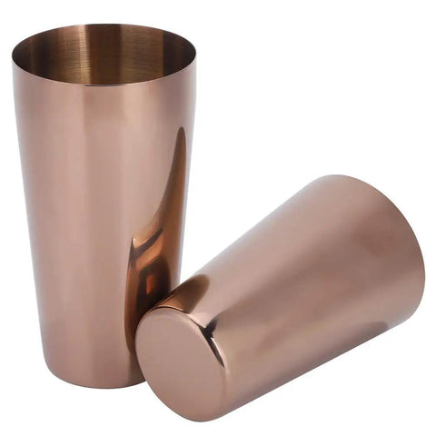 Heavy Duty 304 Stainless Steel Cocktail Shaker Set And Bartender Kit With Slick Mirror Polish For Top Shelf Mixology Drinks And Chilled Iced Coffee Bar Gear That Really Slaps At Weekends - Rose gold shaker cups.