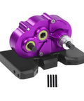 Lightweight OD3 Overdrive Gearbox Transmission For 1/10 Scale RC Crawler II Pro Chassis Beefed Up Upgrade Purple mounted on black base with screws