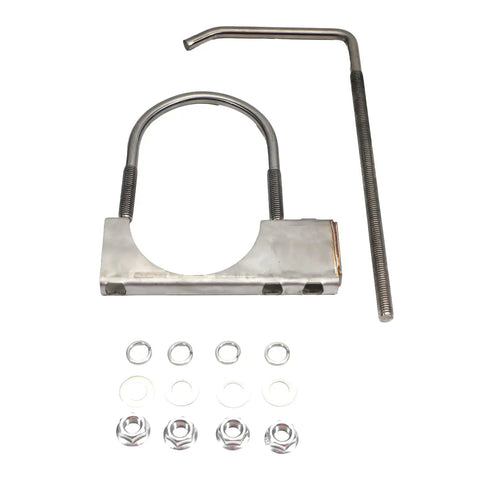 Beefy Heavy Duty 4 Inch Exhaust Clamp With Hanger Kit For Cars And Trucks Universal Muffler Mounts Stainless Steel Zinc Plated