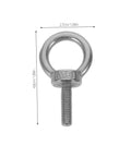 Stainless Steel M6x20 Threaded Eye Bolts With Closed Ring For Heavy Duty Concrete Mounts And Wall Hooks, size shown