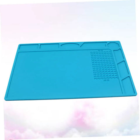 Top Notch Silicone Repair Mat With Heat Resistant Non Slip Surface And Precision Pin Layout For Soldering Stations Laminating Machines And No Sweat Tech Fixes, blue silicone workpad