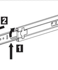 DuriSlide 4500 Medium Duty Ball Bearing Drawer Slide with lever disconnect detail view.