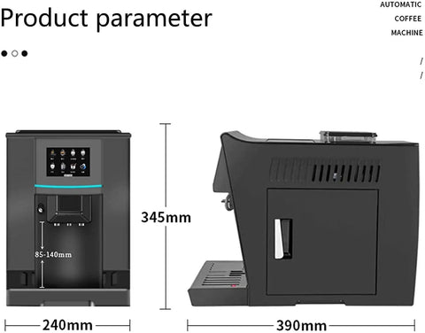 Automatic Home Coffee Machine With Small Touch Screen Built In Grinder Integrated Steam Pump 2L Movable Water Tank Auto