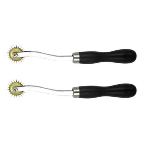 7 Inch Scoring Wheel Tool For Custom Box Making And Size Adjustment Pack Of 2 Pro Grade Box Maker Kits With Durable Wheel For Precise Cardboard Scoring And Straight Line Guide, two black-handled scoring wheels