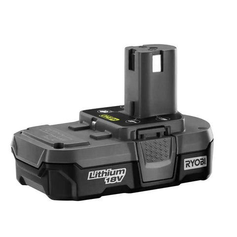 18V ONE Plus EverCharge LED Area Light With 1.3 Ah Battery And Wall Mount Charger, close-up of 18V lithium battery.