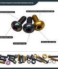 Rainbow Titanium M6x1 20mm Torx washer socket cap screws set 10pcs nano coated multicolor bolts, side view