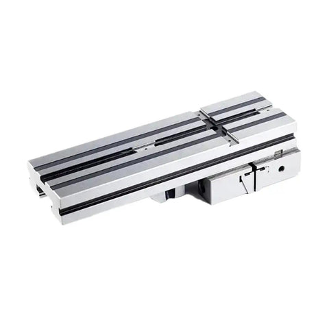 Straight Up Heavy Duty Machine Vise With Six Inch Jaw Width, Fifty Millimeter Clamp Height, And Two Hundred Millimeter Max Opening showing a sturdy surface and locking mechanism.