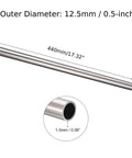 Bilaida 304 stainless steel tubes, 12.5mm OD, 1.5mm wall, 440mm length, 2-pack