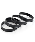 Four Pack Car Wheel Hub Center Rings 73.1 By 60.1 Reduction Adapter Squashes Vibration For A Totally Smooth Ride in black rubber.