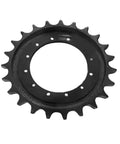 Rock Solid Sprocket For Heavy Equipment And Mini Excavator NT45 close-up view of durable black drive sprocket with teeth and holes.