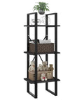 Three Tier Book Cabinet in Gray, Space-Saving Engineered Wood Storage with decor, sturdy and durable home office organizer