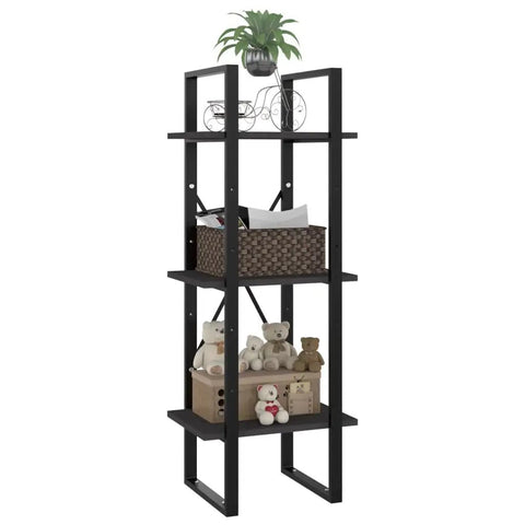 Three Tier Book Cabinet in Gray, Space-Saving Engineered Wood Storage with decor, sturdy and durable home office organizer