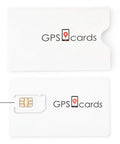 Prepaid Gps Sim Card Compatible With Gl500M Asset Trackers showing two sizes of SIM card in a compact white holder.