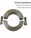 Two Piece Split Shaft Collar Clamp With Set Screw 2-3/8 Inch Bore, 3-1/2 Inch Outside Diameter, 3/4 Inch Wide, Made From 304 Stainless Steel