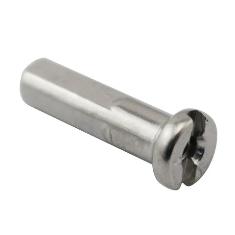 Close-up of a silver spoke nipple from 36 Pack Silver Spoke Caps And Nipples For Mountain Bike Road Bike And Folding Bike 14G