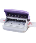 Six Hole Loose-Leaf Paper Puncher for A4 A5 B5 Notebooks and Scrapbooks, Portable Handheld Metal Circle Puncher in vibrant purple