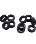 Top-Shelf Rotary Spring Seal PTFE V-Spring NBR O-Ring 10x16x5.5mm set of black rotary seals for hydraulic systems.