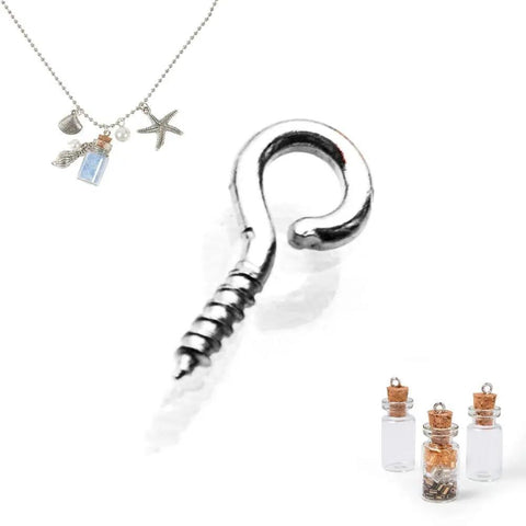 Mini Silver Metal Hoop Eye Pin Screws For DIY Jewelry Making And Craft Projects, Cork Bottle Charms And Tiny Pendant Suspensions, 12mm By 5mm, 100 Pieces, Great For Earrings And Delicate Bead Charms, silver screw eye pin
