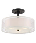 Parsons Studio Semi Flush Ceiling Light Fixture, Brushed Nickel, 3 Light, 15 Inch Diameter, 10 Inch Height, Dimmable