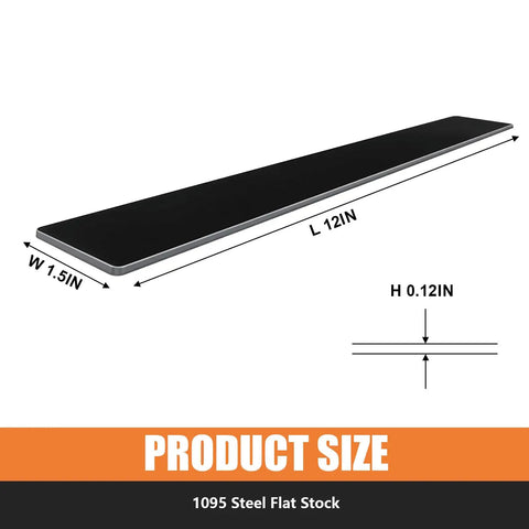 Diagram of Premium 1095 High Carbon Steel Flat Stock Four Pack For Knife Making 12x1.5x0.12 Inch Blank Bar Forge Steel For Blacksmiths