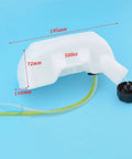 500CC Plastic Fuel Tank For Methanol And Gasoline RC Boats O Boat Top Quality Replacement Part For Hobbyists And Speed Enthusiasts RC Boats Durable Shell With Tight Fit Cap And Easy Install, dimensions labeled, on blue background.