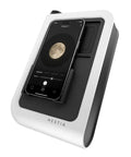 Smartphone Based Telescope Ultimate Pack With Interactive Sky Map And 30mm Aperture attached to phone showing moon image