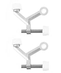 2 Pack Zinc Alloy Door Stoppers for Home, Office, and Hotel Doors, heavy duty exterior grade design with silver finish