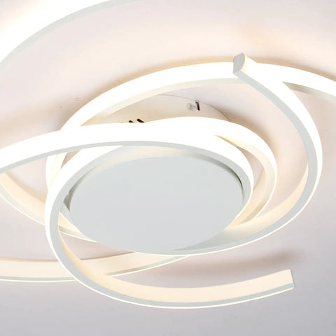 Modern LED Ceiling Light Semi Flush Mount Remote Dimmable White Fixture For Living Room Dining Room Kitchen 21 Inch