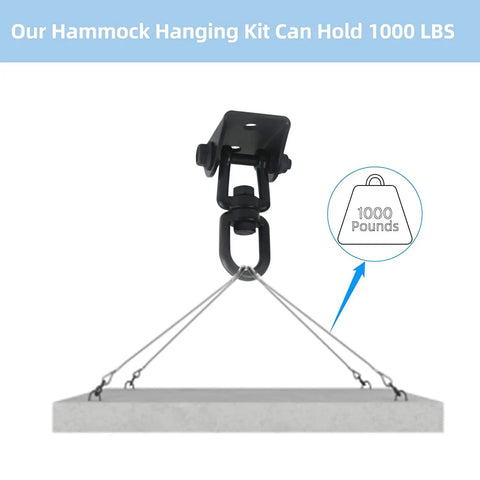 Heavy Duty Hammock Hanging Kit With 360 Degree Swivel Hooks 1000 Lb Capacity for Chairs Yoga Straps Outdoor Patio Porch Setup