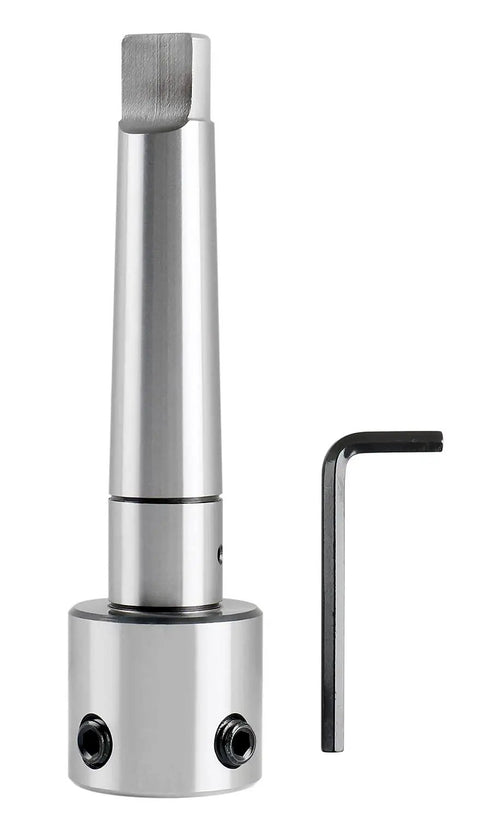 Mt4 To One And A Quarter Inch Weldon Shank Annular Cutter Arbor Adapter Drill Press Mount with locking key and hex wrench