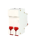Premium Heavy Duty Two Pole Dc Solar Circuit Breaker Built Like A Tank For Photovoltaic Arrays Up To 1000 Volts, white housing, two pole design.