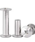 Top Shelf 100 Piece M3 And M4 Chicago Binding Bolts Crafted From Gnarly 304 Stainless Steel showing various sizes and smooth threads.