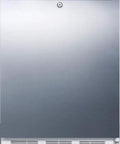 Heavy Duty Commercial Upright Freezer With Sleek Stainless Steel Door And Secure Factory Lock front view, locking mechanism visible.