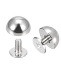 Pro Grade 10X6mm Screw Back Rivets Solid Round Head Leather Studs Spike Hardware Zinc Alloy Silver Finish 20 Piece Set components