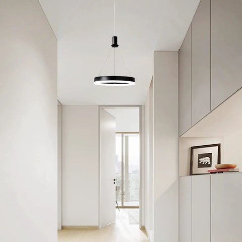 Sleek Dimmable LED Pendant Light For Kitchen Island And Dining Room With 59 Inch Adjustable Cord in modern hallway