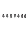 Top Tier 9 Piece Collet Chuck Set For CNC Engraving And Milling With Insane 0.005mm Accuracy to Crush Any Detail, showcasing 9 black collet chucks.