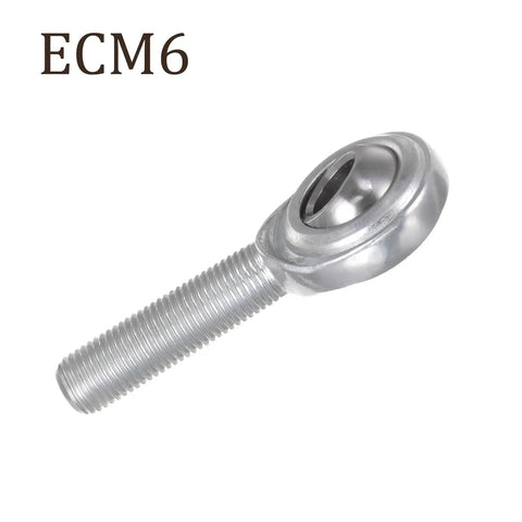 Two Pack ECM6 Rod End Joints With 3/8 Bore And Left Hand 3/8-24 UNF Threads, Male Rod Ends With 4 Jam Nuts Included, Heavy-Duty Zinc-Plated Carbon Steel Housing And Chrome Steel Spherical Ball For Rock-Solid, Long-Lasting Performance. ECM6 rod end joint