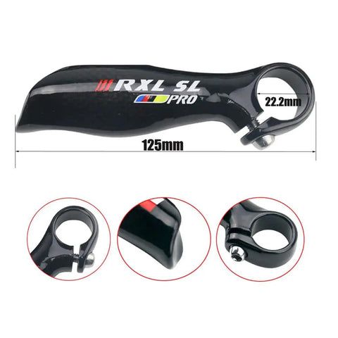 Dope Carbon Mountain Bike Bar Ends 22.2mm Ergonomic Handlebar Ends For MTB, 3K Gloss Carbon Fiber With Aluminum Cap, 125mm length
