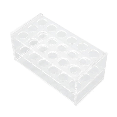 Acrylic Test Tube Rack With 18 Well Holder For 17Mm Tubes, highly polished surface, clear lab-grade organizer for experiments