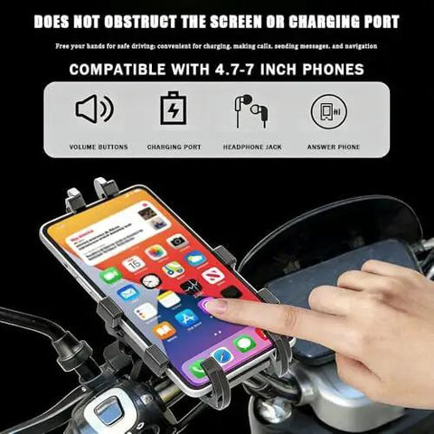 Eight Claw Atv Phone Mount Compatible With Cforce Ev Featuring Thick Silicone Damping That Crushes Bumps And Keeps Your Phone Locked Down Tight For Serious Off Road Adventures Without Skipping A Beat, holding 4.7-7 inch phone with unobstructed screen access.