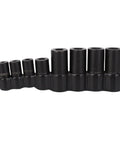 Get That 8-Piece Tap Socket Set Just Right For 1/4 And 3/8 Inch Drive Adapter Tools With Storage Rack To Fix Threads Like A Boss On Hard To Reach Spots Perfect Alloy Kit, black alloy steel sockets