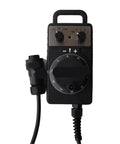 Upgrade Your Workflow With The Cool HC-102D Electronic Handwheel That Acts Like A Boss Manual Pulse Generator For Precision CNC Control And Smooth Machining Operations Anywhere You Need It. black CNC handwheel controller with dial, switches, and cable