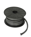 DRISSA expanded graphite braided packing on spool; PTFE-graphite braid, 4x4mm, 3m length