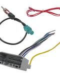 Jeep Commander Compass And Grand Cherokee Wiring Harness Kit For 2008-2016 2009-2016 2008-2013 Plug And Play No Fuss Easy Aftermarket Car Stereo Installation With OEM Wiring Adapters, showing the components of the kit including connectors and wires for easy installation.