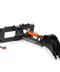 Skid Steer Front Hoe 12 Inch Bucket Attachment for Excavators and Bobcat Loaders, Universal Quick Attach, 6 Ft Digging Depth