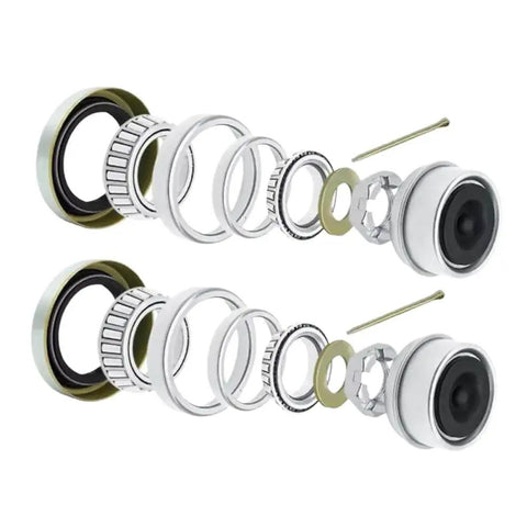 Beefy Boat Trailer Wheel Bearing Seal Kit For 3500 Lb Axles with bearings, seals, cones, and cups shown in an exploded view